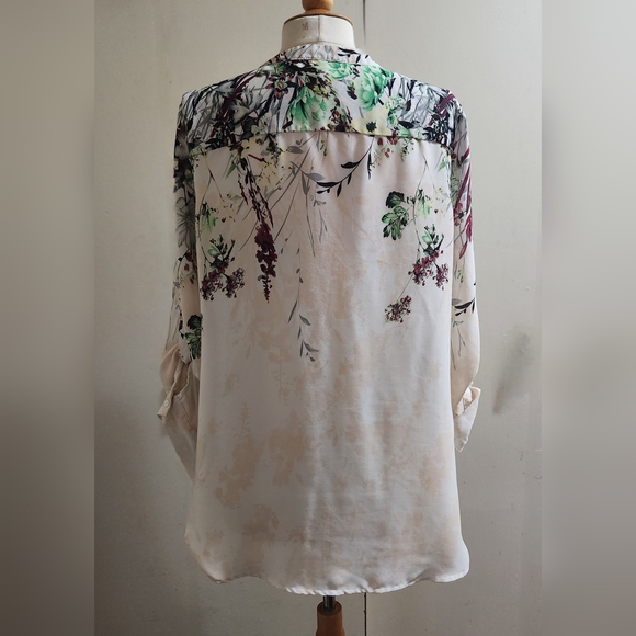 AMANDA GREEN Button Up Floral Long Sleeve Blouse Tunic - Picture 5 of 7